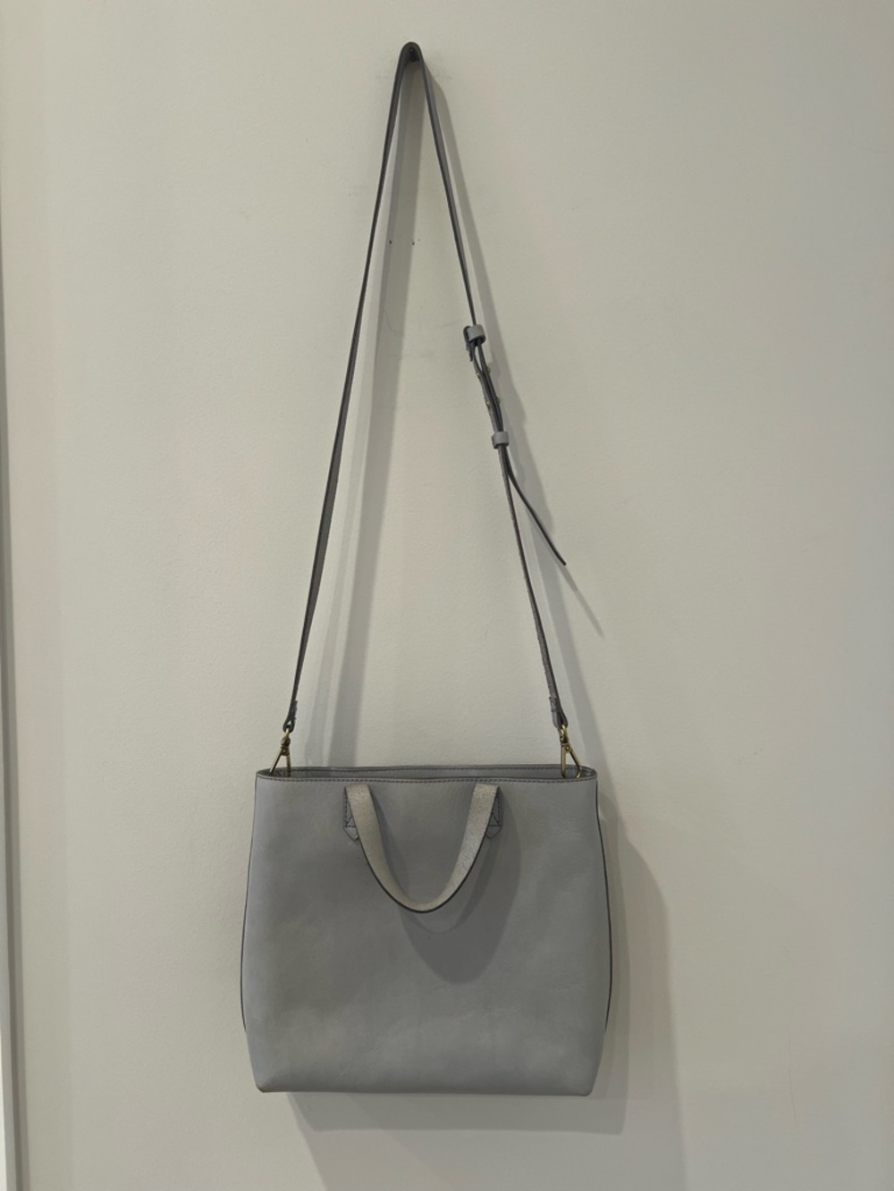 Madewell Light Blue Leather Transport Tote
